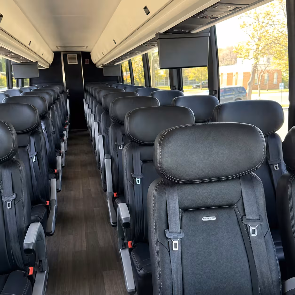 56 passenger charter bus interior